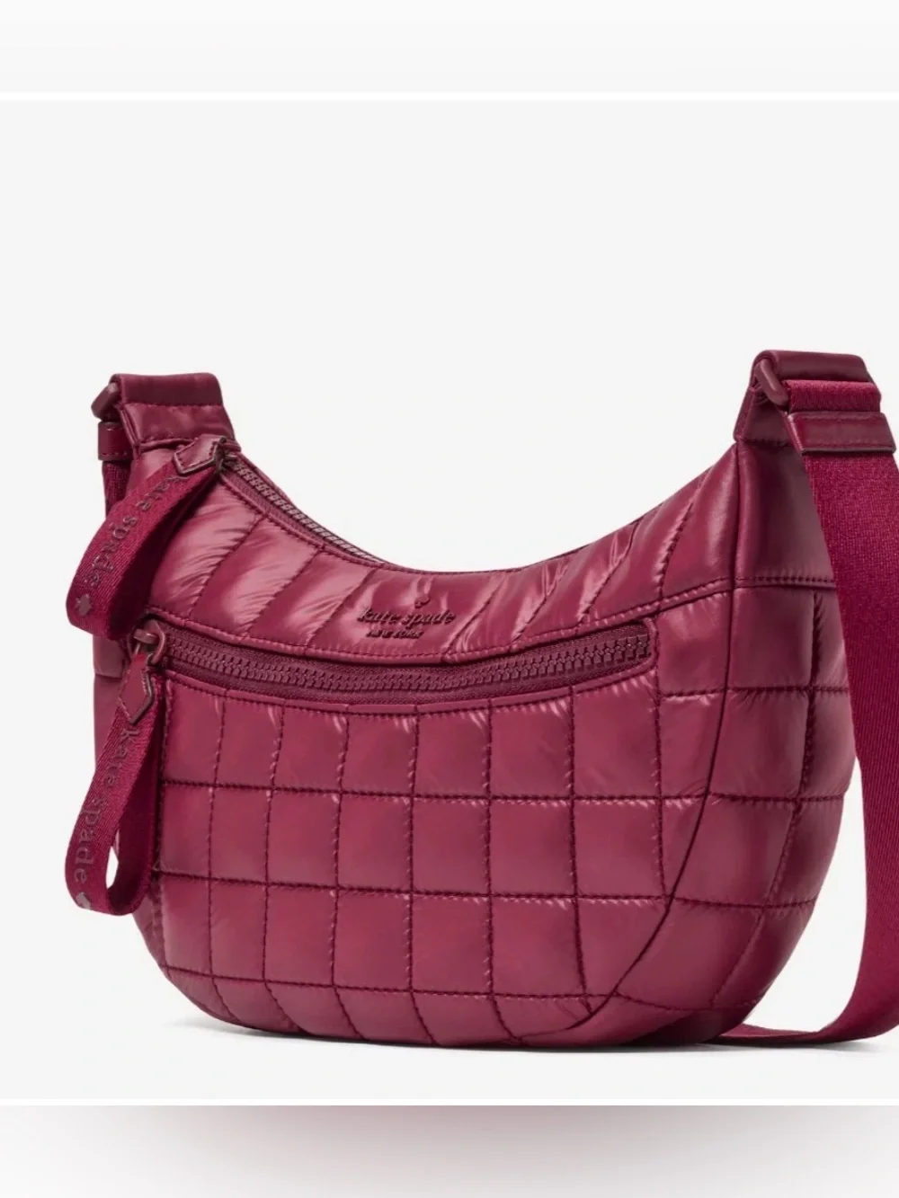 Kate Spade CAMDEN Quilted Crossbody Sling Bag in Deep Berry NWT